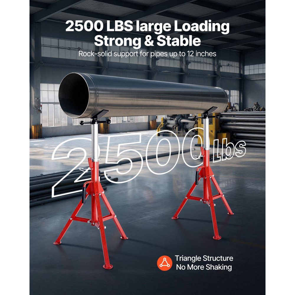 V Head Pipe Stand Height Adjustable 710-1320mm Pipe Stand 1134kg Portable Folding V Head Pipe Stand