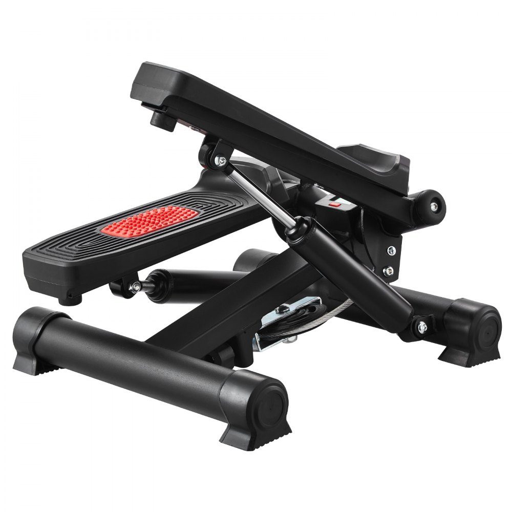 Stair Stepper, Mini Stepper Training, Hydraulic Fitness Twist Stepper with Resistance Bands, Full Body Workout Cardio Machine, Stair Climber with LCD Monitor, 150kg Load Capacity, Black
