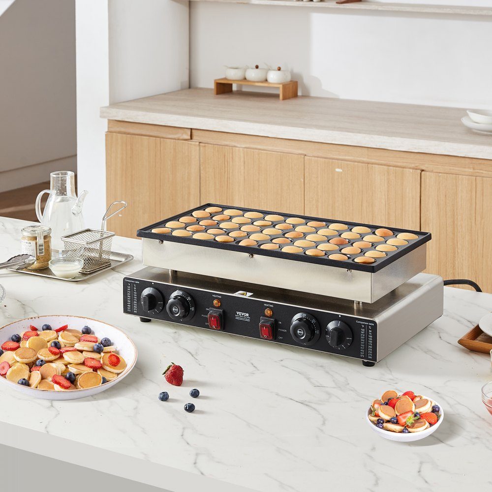 Mini Pancake Machine, Commercial Dutch Mini Pancake Machine, 50pcs 43mm Diameter Dorayaki Baking Machine, 1700W, Dual Temperature and Time Control, in Kitchens and Restaurants