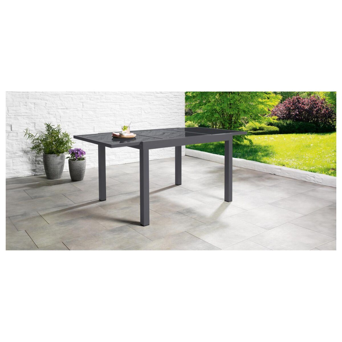 LIVARNO home Aluminium-Gartentisch „Houston / Toronto“, ausziehbar, grau