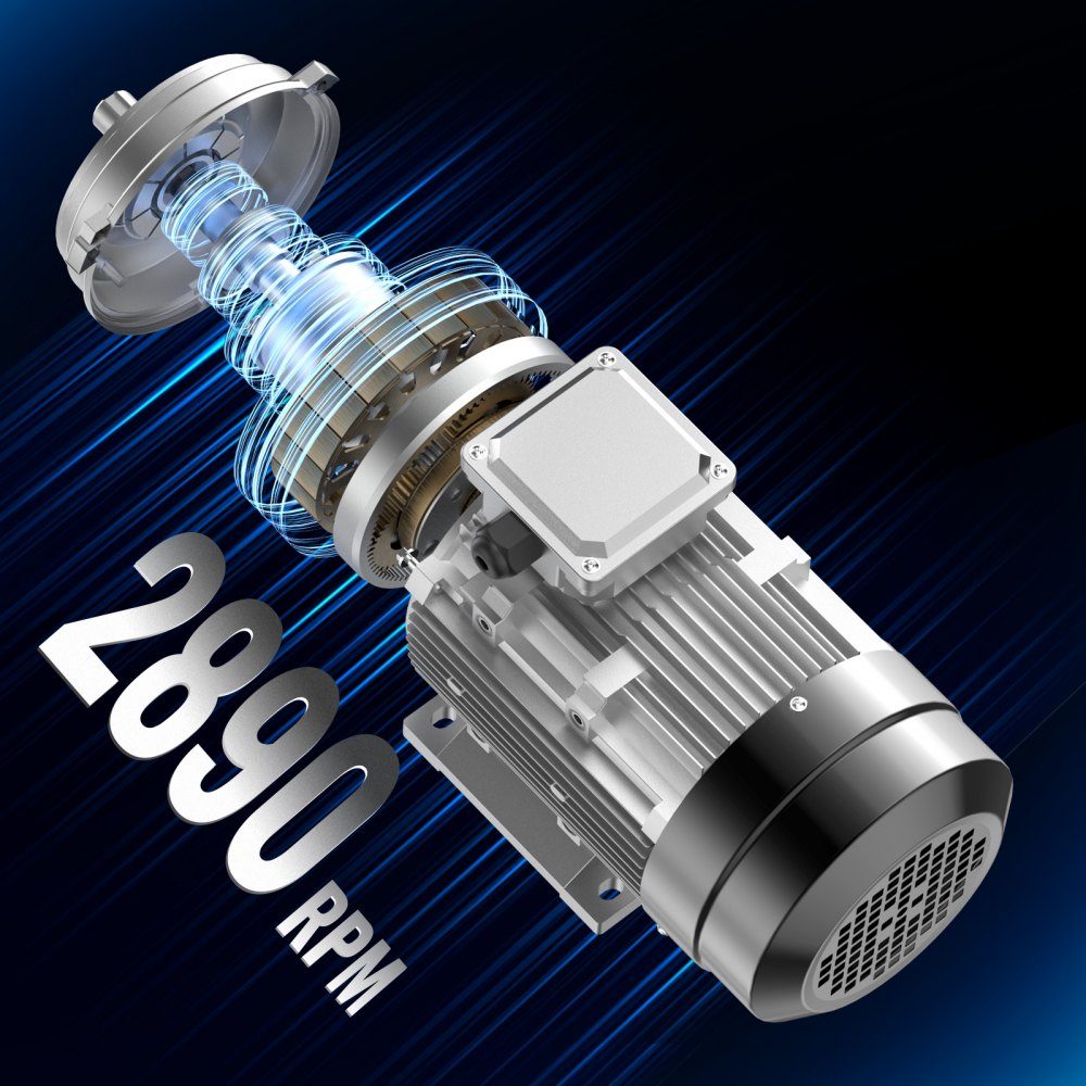 2,2 kW Elektromotor, 2890 U/min, AC 400 V, 4,7 A, 90 l, B3-Rahmen, Luftkompressormotor, 3 Phasen, 24 mm Keilwelle, Rechts-/Linksdrehung, für landwirtschaftliche Maschinen und allgemeine Geräte