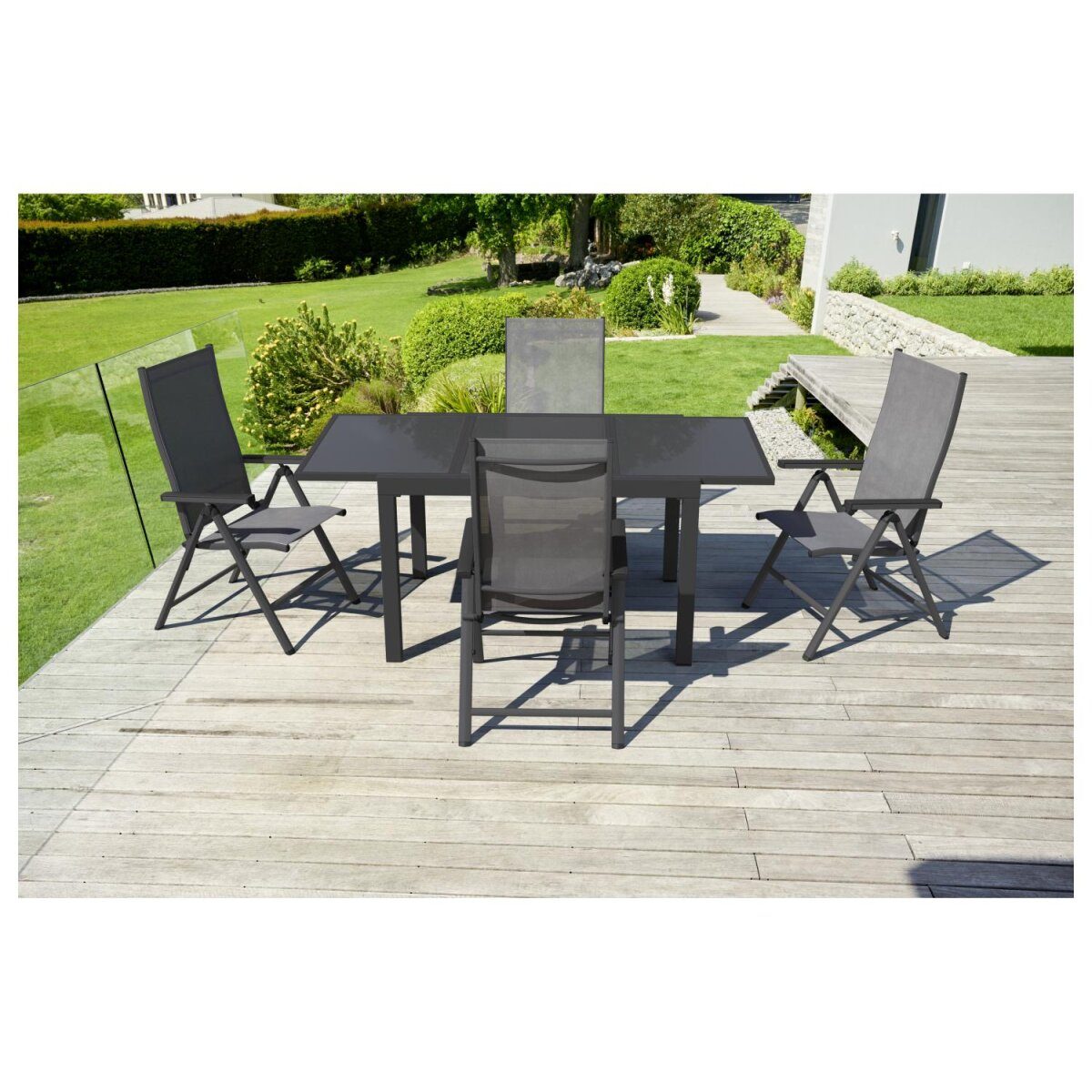 LIVARNO home Aluminium-Gartentisch „Houston / Toronto“, ausziehbar, grau