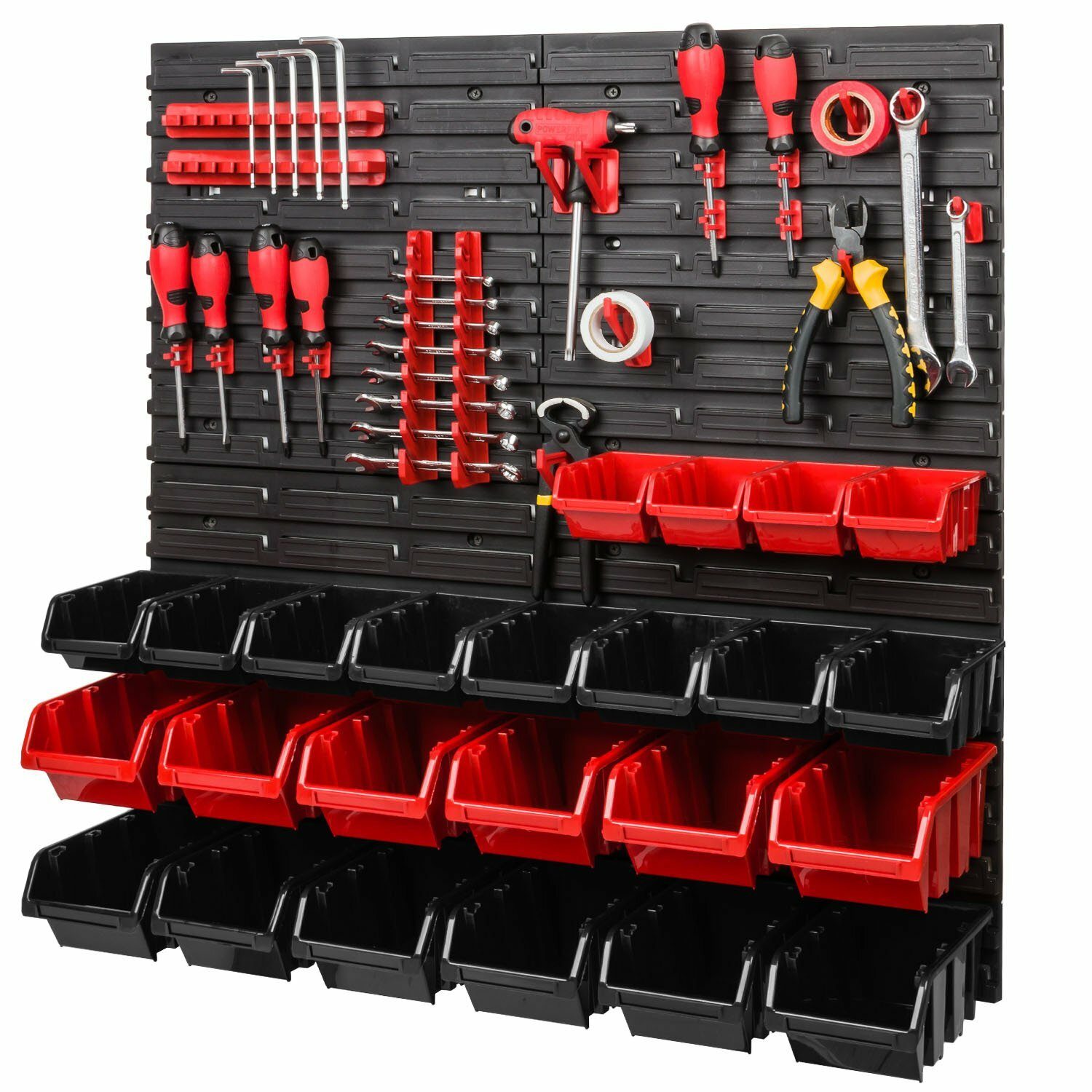 Ensemble mural à outils, porte-outils avec système de rangement mural perforé, étagère murale perforée à outils, ensemble d'étagères d'atelier