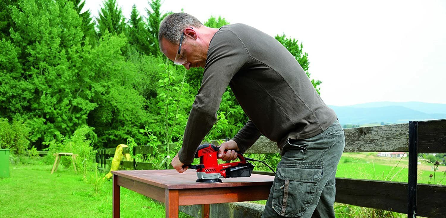 Einhell eccentric sander TE-OS 2520 E (250 W, 115x230 mm, speed control, suction adapter, Velcro sandpaper P120, case)
