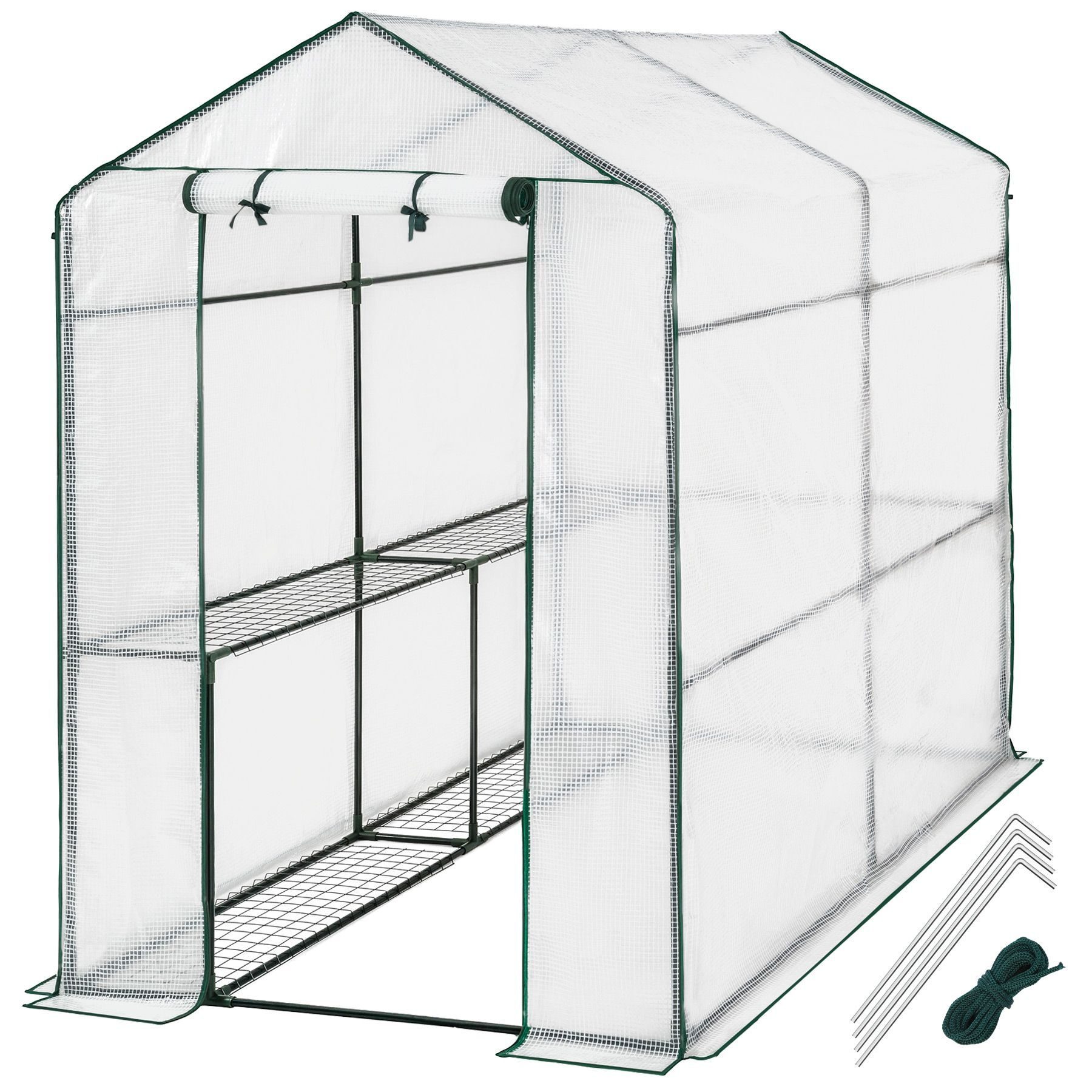 Gewächshaus Gartenhaus Gewächshaus Garten Frühbeet Tomaten PVC-Folie 186x120x190cm