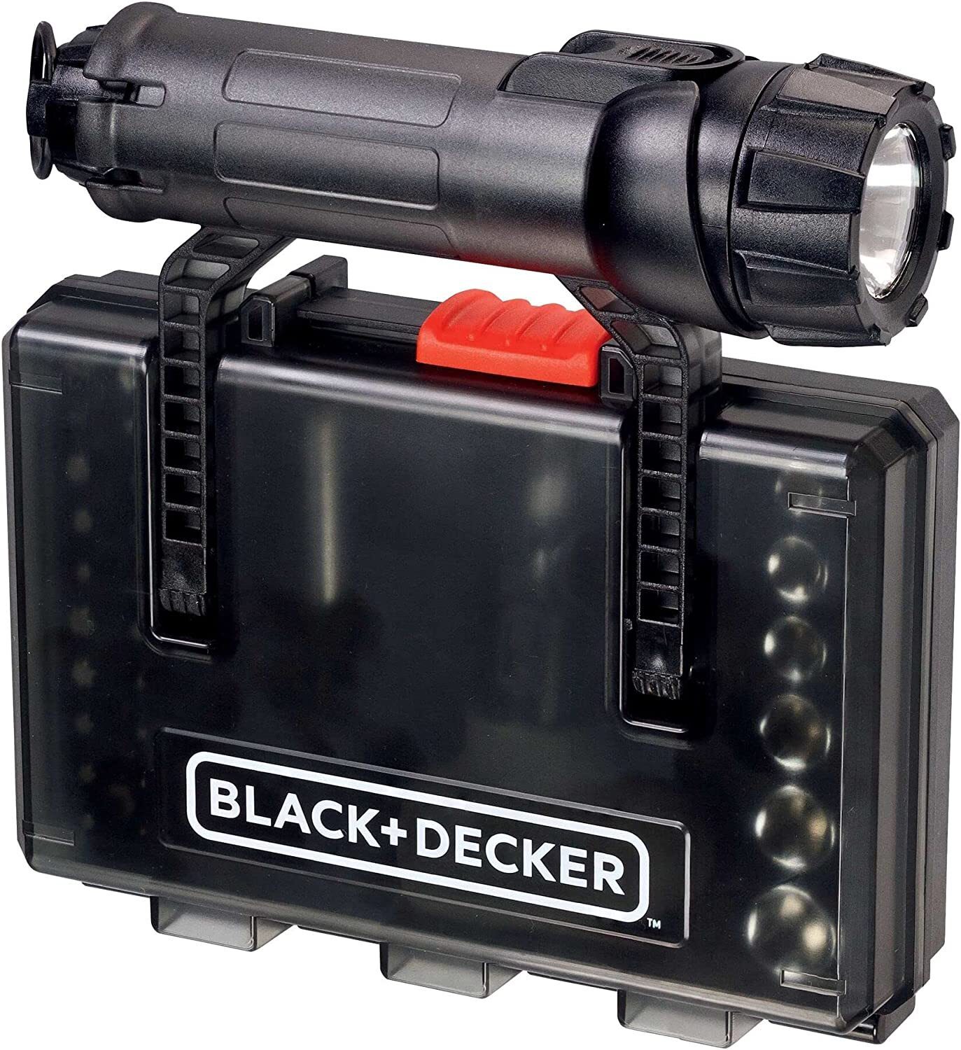 Black+Decker 30 Stk. SOS-Bit-Set (mit Warnweste, LED-Taschenlampe, ideal für das Auto, kleiner Helfer bei Pannen)