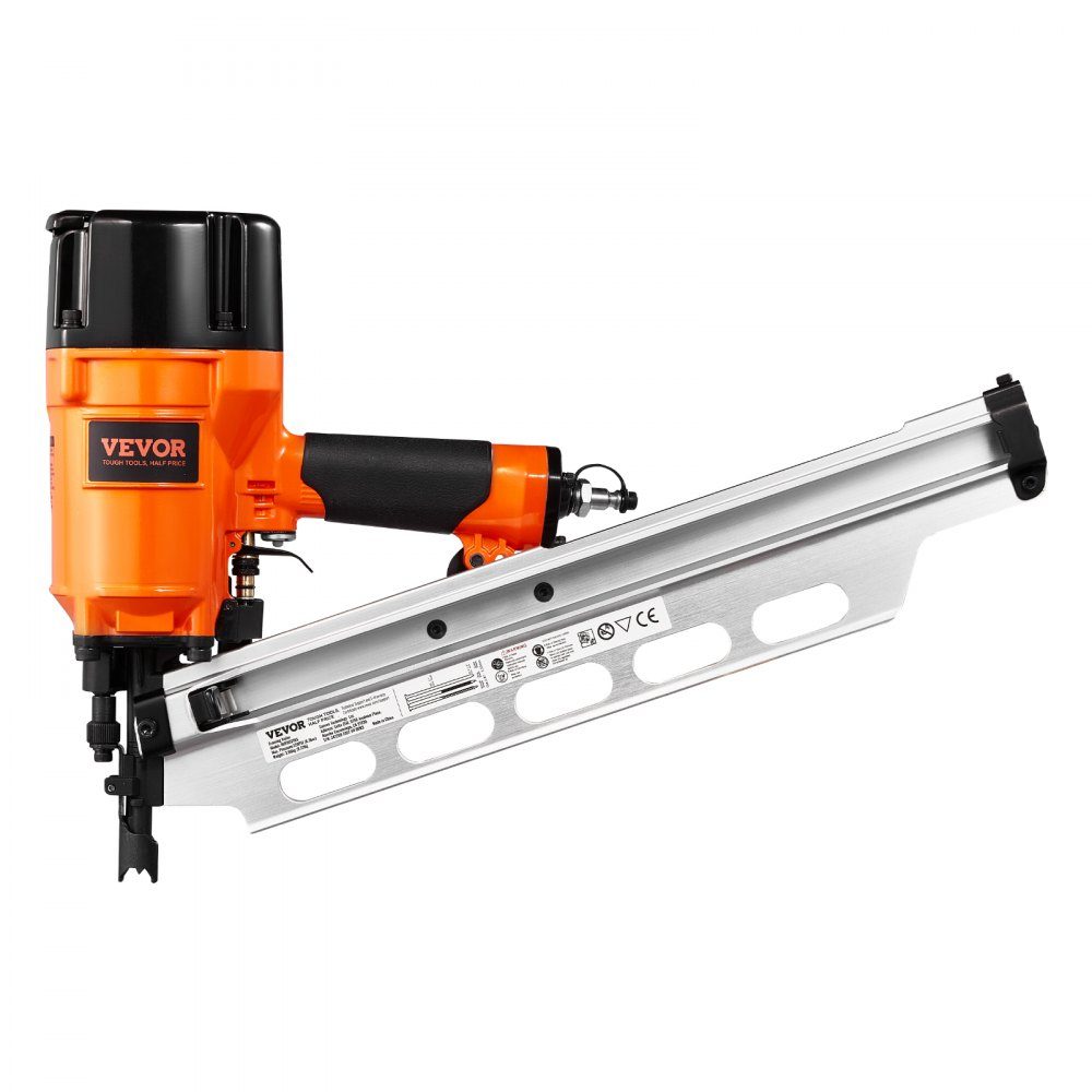 Air Nailer 50 to 90mm 21 Degree Round Head Pneumatic Nail Gun with Dual Trigger Modes and Depth Adjustment 80-120 PSI Pro Air Nailer for Framing, Flooring and Decking