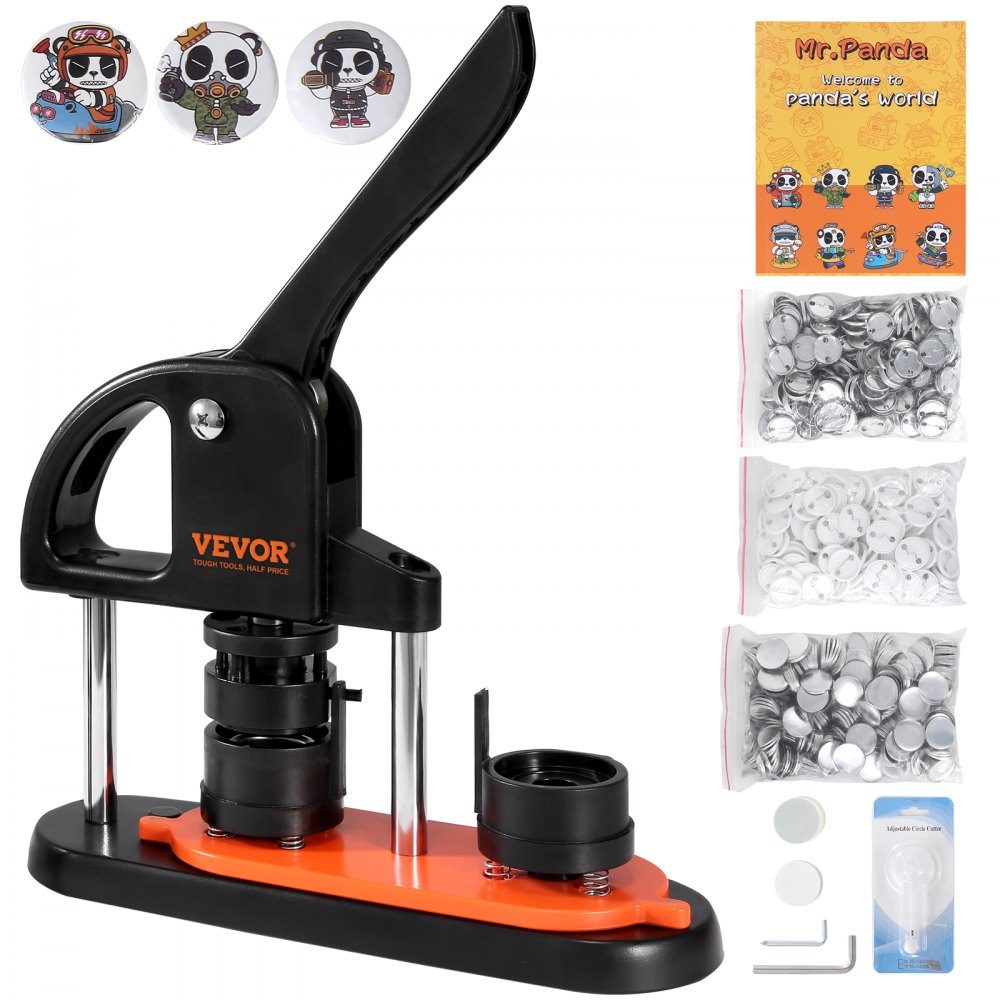 Button machine button machine 32 mm 500 pieces. Badge Punch Press, Button Press, DIY Badge Press Machine, Pinback Button Maker for Personalized Badges, Including Magic Book and Circle Cutter