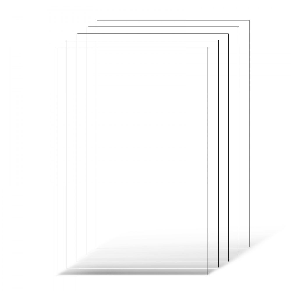 PET/Plexiglasplatten, Set mit 5 Kunststoffplatten, 610 x 914 mm, 1 mm dick, transparente, flexible Kunststoffplatten zum Basteln, Ersatzglas für Bilderrahmen, DIY-Display-Projekt, einfach zu schneiden