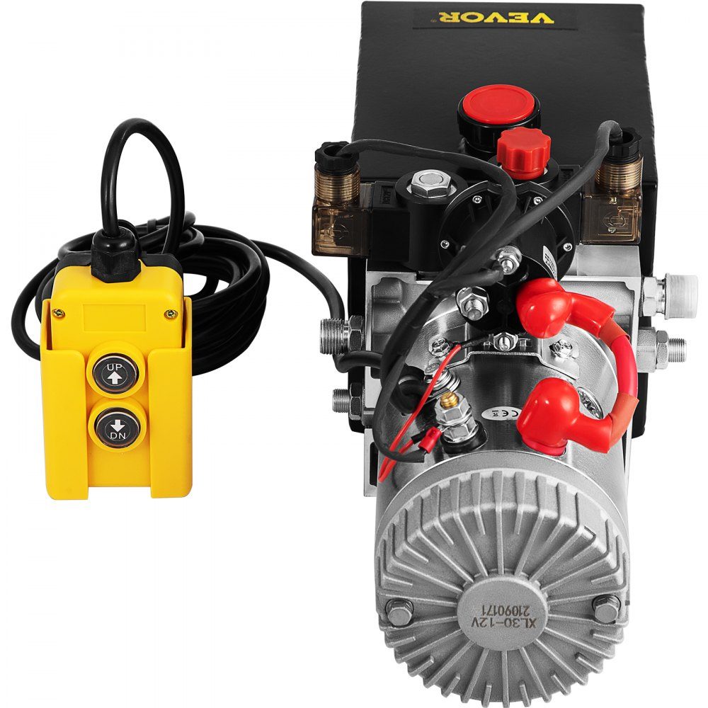 Hydraulic Unit, Hydraulic Pump, Double Acting Hydraulic Pump, 12V, Dump Trailer, 3.79L Metal Container for Dump Trailer