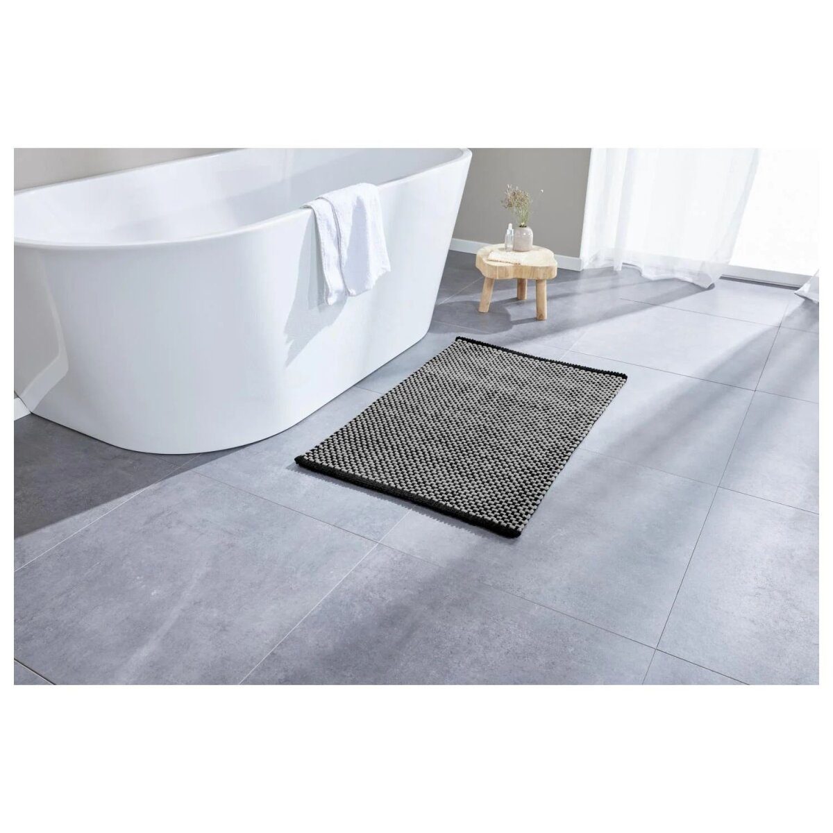 Tapis de bain structuré LIVARNO home, avec support antidérapant (gris)