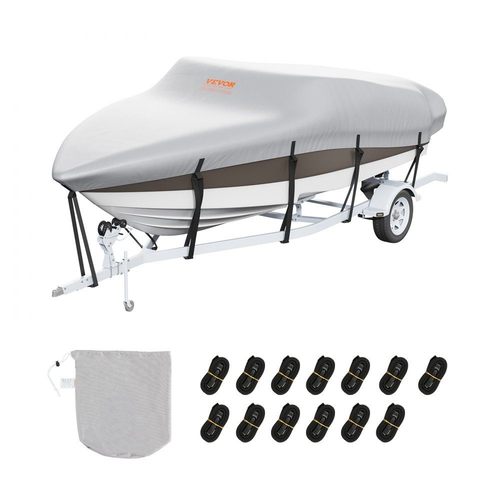 Boat tarpaulin boat tarpaulin, 518-579 cm tarpaulin inflatable boat 600D Oxford fabric boat tarpaulin cover with storage bag 435 x 300 mm, fishing boat tarpaulin grey