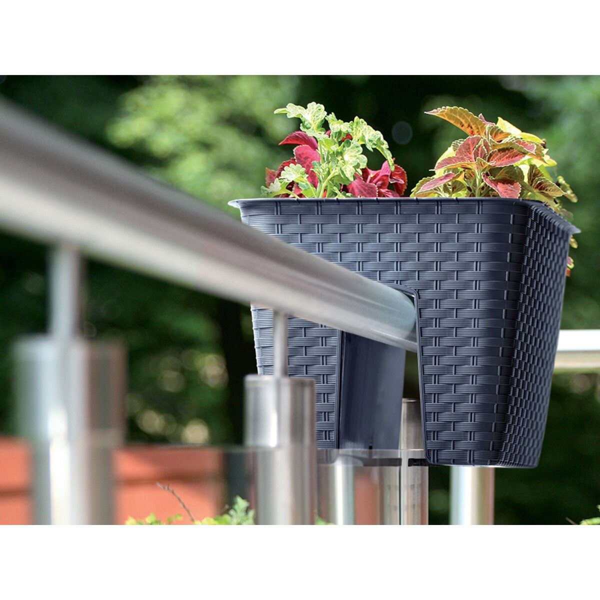 Prosperplast Geländertöpfe „Ratolla Railing“, im praktischen 3er-Set, in Rattanoptik