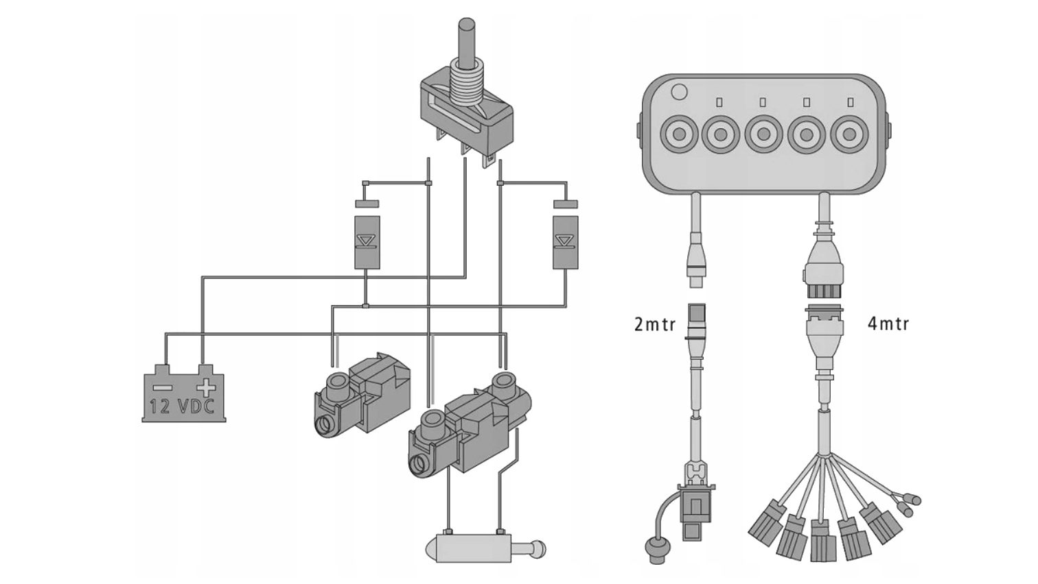 HYDRAULIC DISTRIBUTOR 2SEC 50L 24V + CONTROLLER
