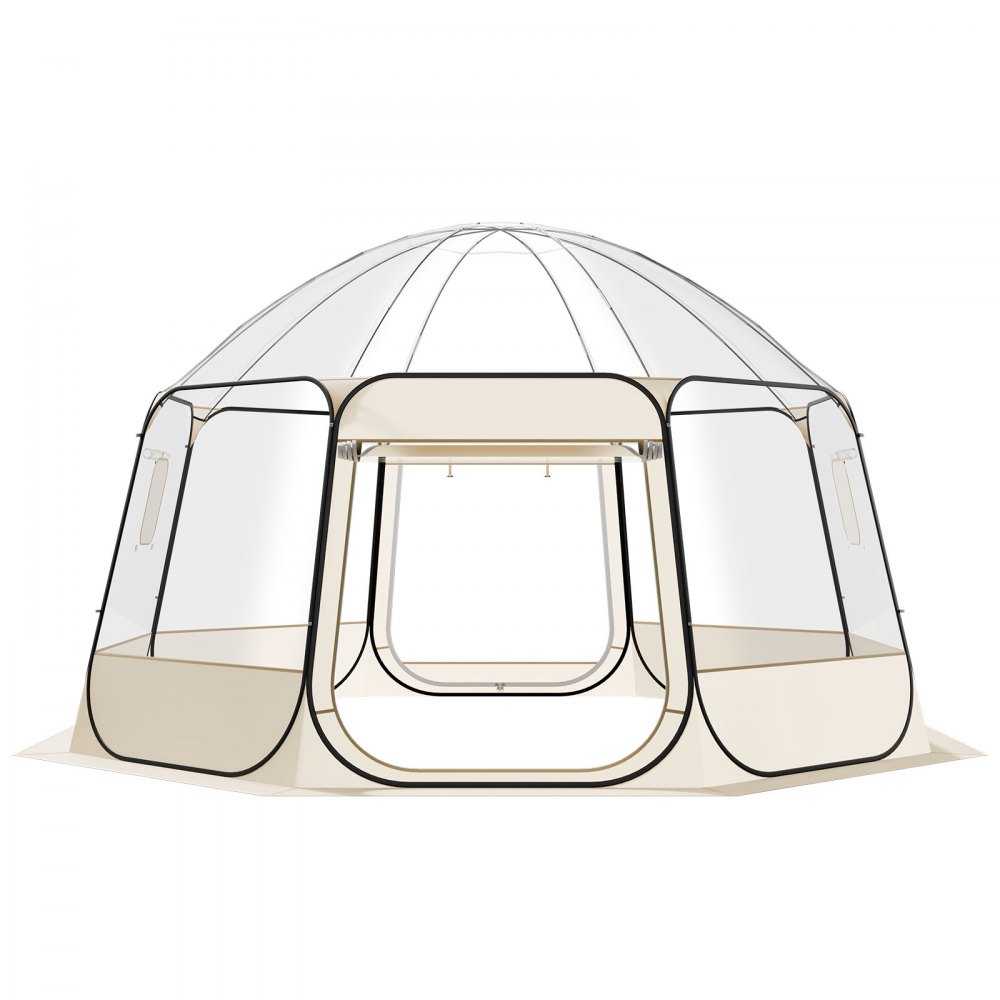 Pop-up bubble tent 458x432x230cm transparante kampeertent tuinkoepel iglotent met ramen sporttent 540° panoramisch zicht voor 12-15 personen patio achtertuin Pop-up bubble tent 458x432x230cm transparante kampeertent tuinkoepel iglotent met ramen sporttent 540° panoramisch zicht voor 12-15 personen patio achtertuin