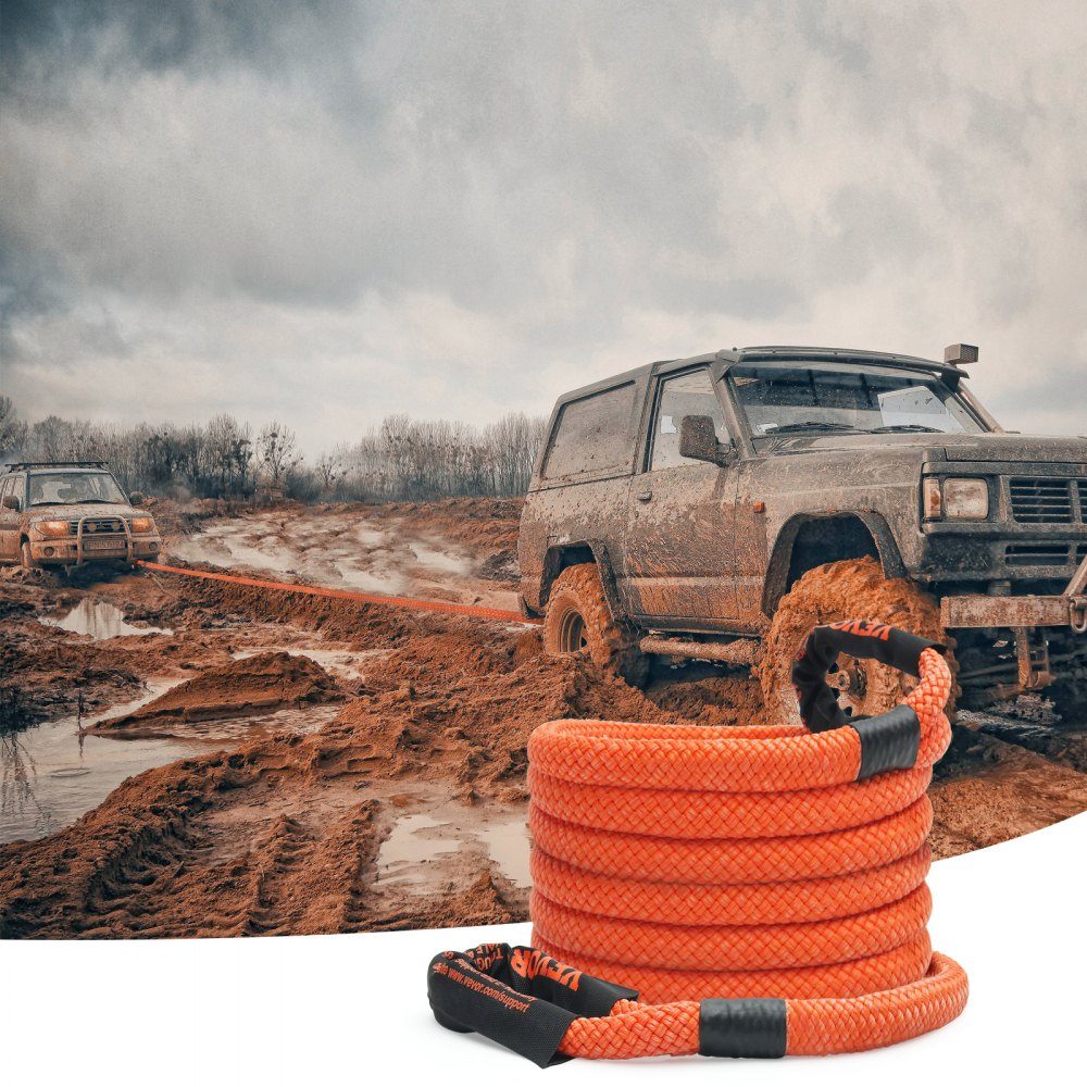 Sleepkabel 22 mm x 6 m 13871 kg Zware off-road sleepband Extreem zware sleepkabel met 30% elastische energie Sleephulp voor Jeep Auto Vrachtwagen ATV UTV SUV Tractor