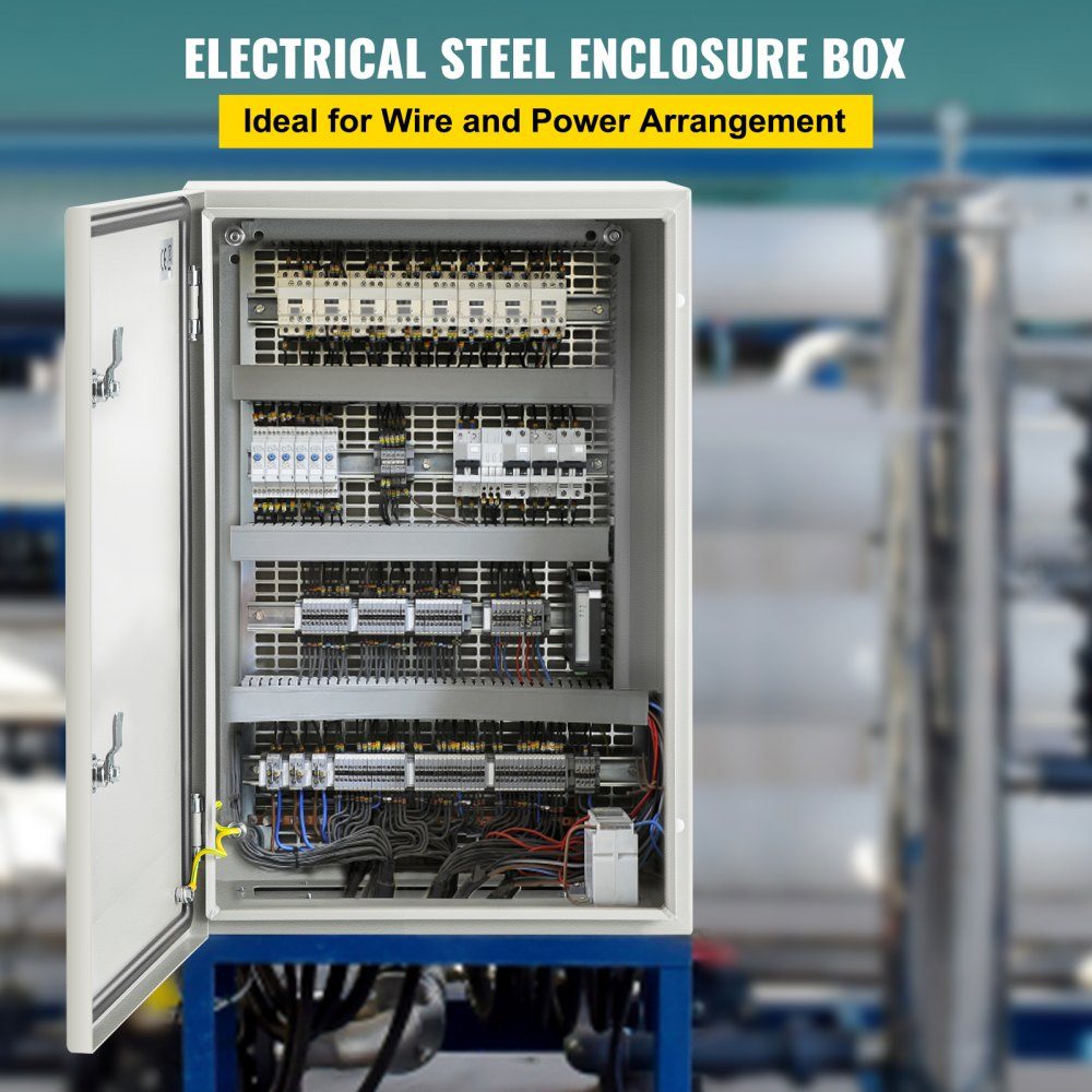 NEMA stalen behuizing 60x40x25cm NEMA 4X stalen schakelkast IP66 waterdicht en stofdicht elektrische aansluitdoos voor buiten/binnen met montageplaat