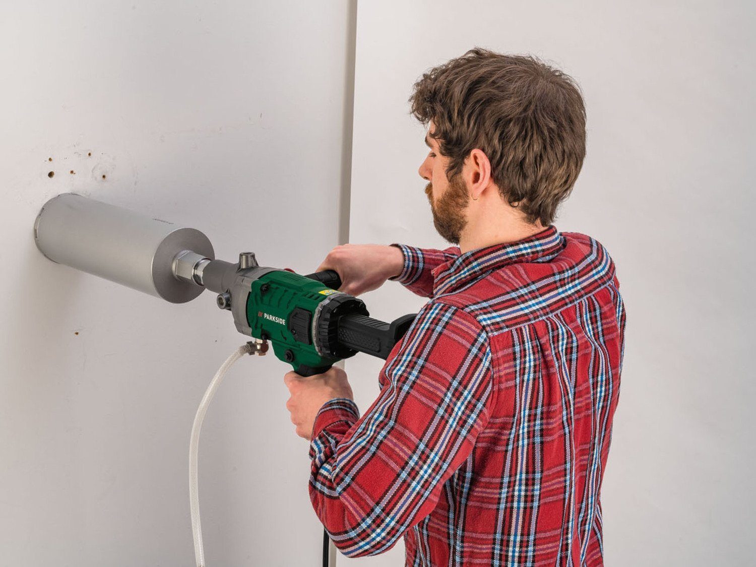 XXL starter set core drill 1800 W, 120 mm drilling diameter mit 12-teiligem drill set