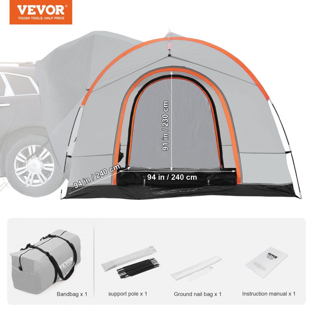 Dachzelt Busmarkise 240 x 240 x 230 cm, Autozelt-Heckklappe inklusive Doppelschichtzelt PU2000 mm Dachzelt Autodachzelt wasserdicht, geeignet für Camping, Abenteuer, Aufstehen, Picknick usw