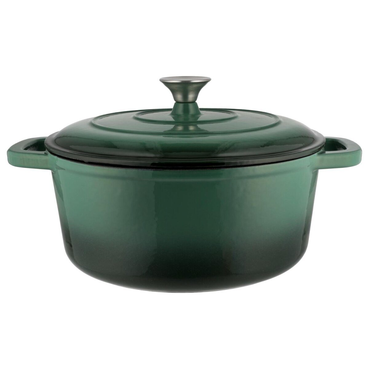 SILVERCREST® premium gietijzeren pot, met valsysteem 28 cm / 5,6 liter (groen)