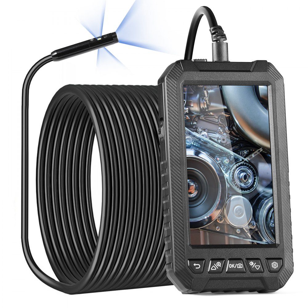 Endoscope camera inspection camera 1080P pipe camera 15m cable 12.7cm display