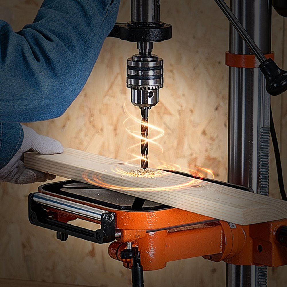 304,8 mm Tischbohrmaschine, 750 W, 340–2200 U/min, Säulenbohrmaschine mit variabler Geschwindigkeit und 0–45° neigbarem Arbeitstisch, LED-Röntgenpositionierung für Holz und Metall 304,8 mm Tischbohrmaschine, 750 W, 340–2200 U/min, Säulenbohrmaschine mit variabler Geschwindigkeit und 0–45° neigbarem Arbeitstisch, LED-Röntgenpositionierung für Holz und Metall