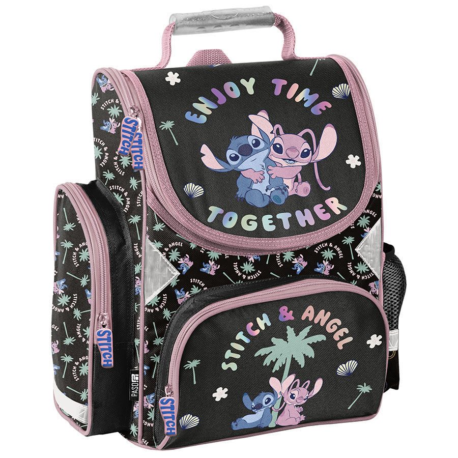 Schwarze Schultasche Together Stitch und Angel