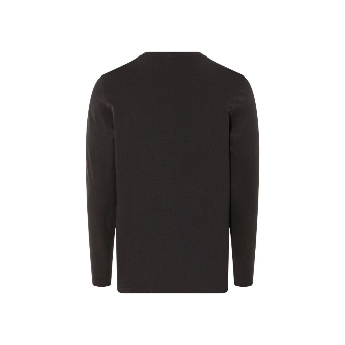 LIVERGY® Herren Langarmshirt, körpernah geschnitten, M, schwarz