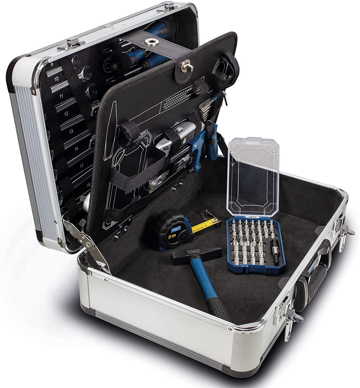 #TAGESDEAL# scheppach TB150 Werkzeugkoffer – 101-teilig bestückt | Metallgehäuse | Handwerkerkoffer