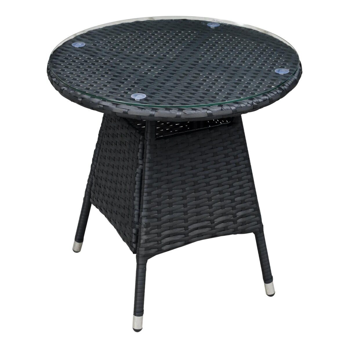 3-teilige Gartenmöbel Sitzgruppe Gartenset Lounge Polyrattan Rattan Essgruppe Schwarz