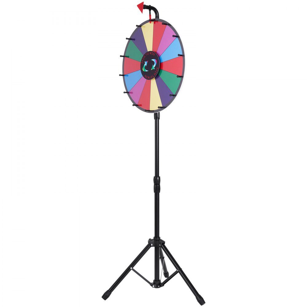 46 cm Roue de la Fortune Jouet Jeux de Roue Colorée pour Jeux de Loterie Jeux de Mots Roue de la Fortune Plaque Acrylique avec Mousse PVC 54 x 54 x 11 cm Roue des Prix Roue de la Fortune avec Trépied
