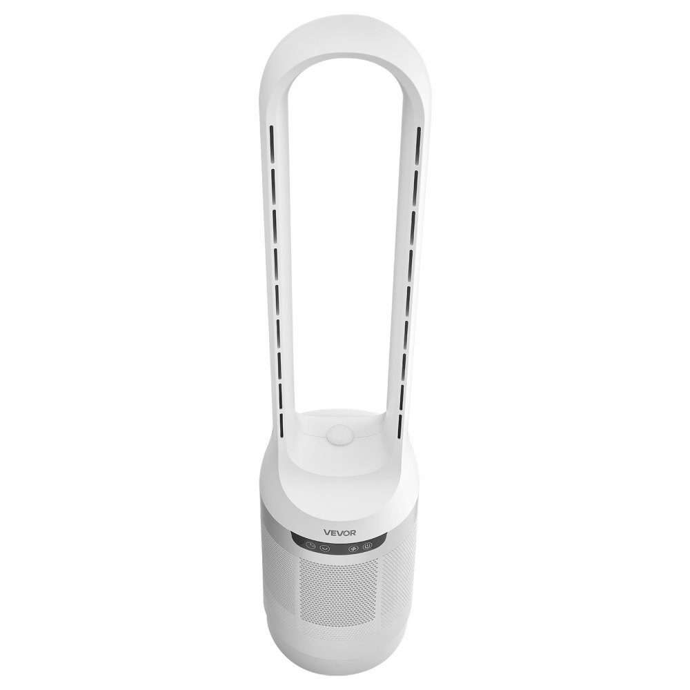 Tower Fan without Blades, 104cm Column Fan with 12 Speeds Max 4.5m/s, 4 Modes, 8 Hour Timer, 65° Oscillating Pedestal Fan with Remote Control for Bedroom, Office, White