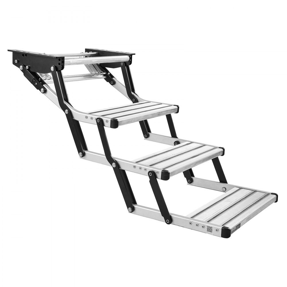 Retractable RV Stairs (3 Steps), RV Steps with 400lb Load Capacity, Aluminum Alloy Telescopic Folding Entry Stairs, Non-Slip Steel Frame for Caravan