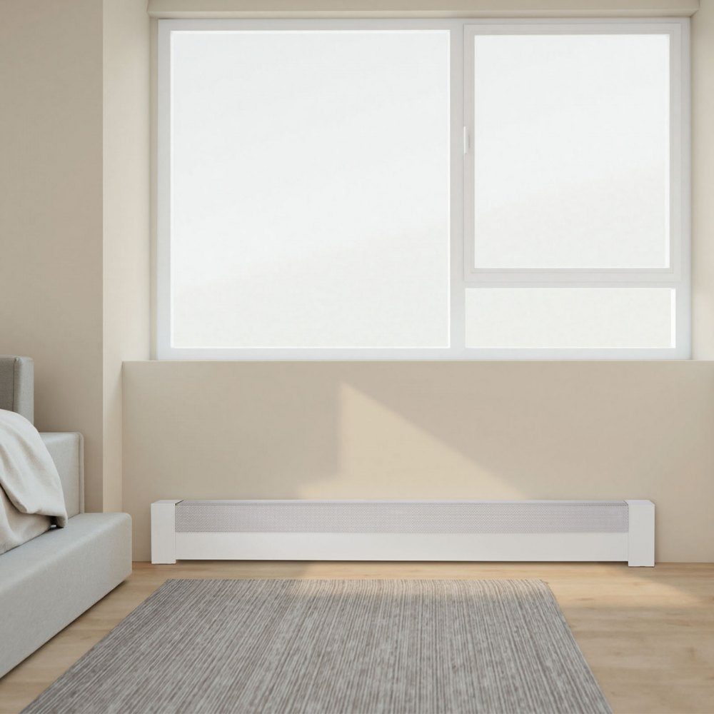 Heater Covers Basic Series 1526 x 80 x 193mm Standard Electric Radiator Front Cover Heavy Duty Steel Replacement Cover for Bedroom White