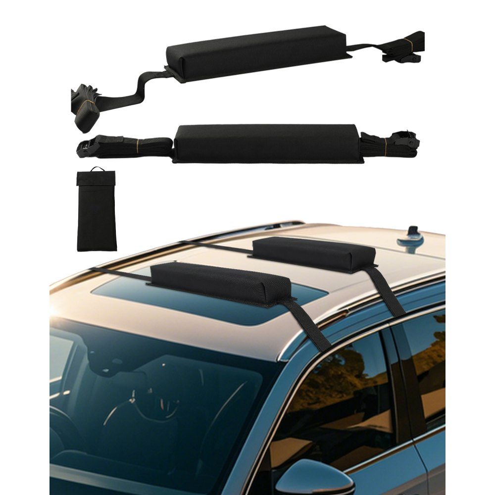 Soft Roof Rack Pads (395mm), Large Universal Car Roof Rack Pads, 80kg Kayak Rack Pads with Portable Storage Bag for SUP Canoe