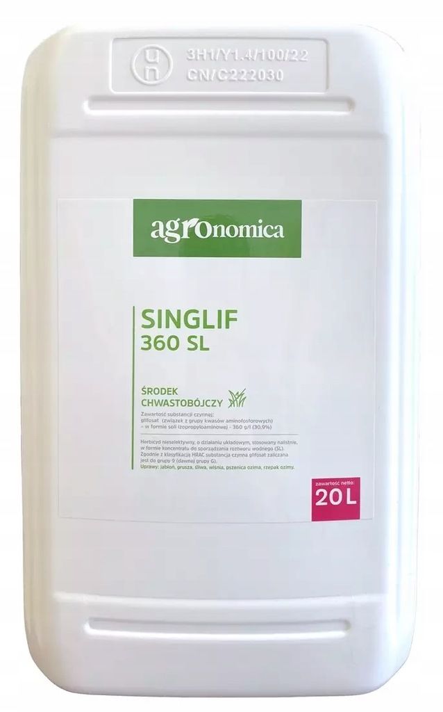 Singlif 360SL 20l SINON Glyfosaat (Roundup) totaalherbicide, sterk Singlif 360SL 20l SINON Glyfosaat (Roundup) totaalherbicide, sterk