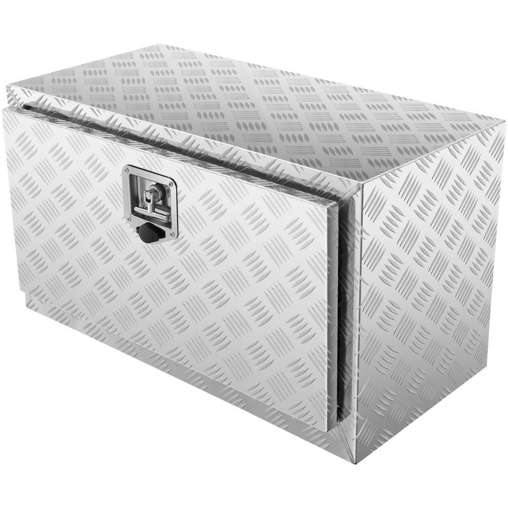 Truckbox Tool Box Trailer Box Tool Box 760x355x405mm Pickup Storage Box Aluminum Diamond Plate Tool Box with Lock and Keys Waterproof Trailer Storage Box