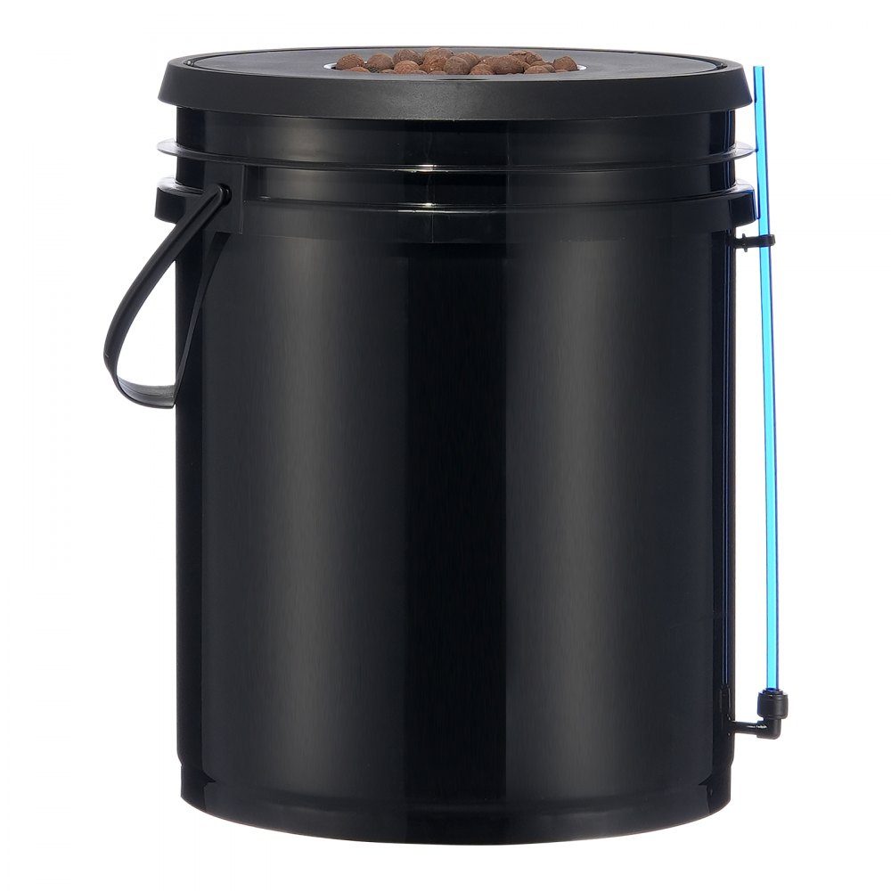 DWC Hydroponics Grow System, Hydroponic Growing System, Deep Water Culture 5 Gallonen 4 Eimer, DWC System mit Luftpumpe, Luftsteinen und Wasserstandsanzeige für Blattgemüse
