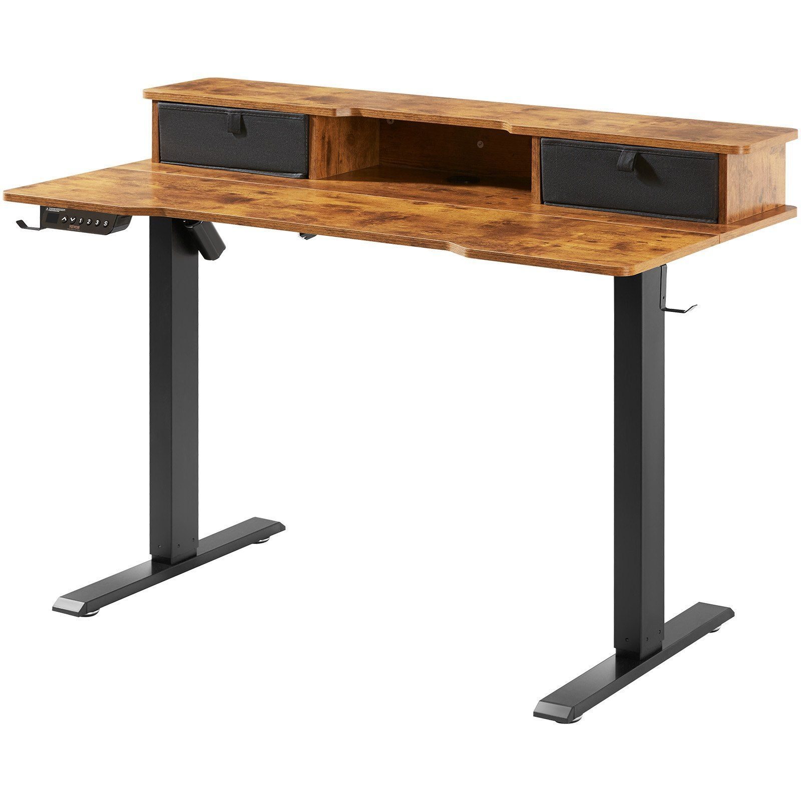 Höhenverstellbarer Stehschreibtisch, 1,2 m x 0,6 m, Dual-Monitor-Riser-Workstation
