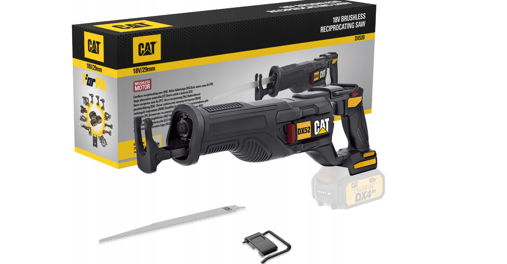 Bezszczotkowa akumulatorowa piła szablasta CAT DX52B 18V „Fox Tail”