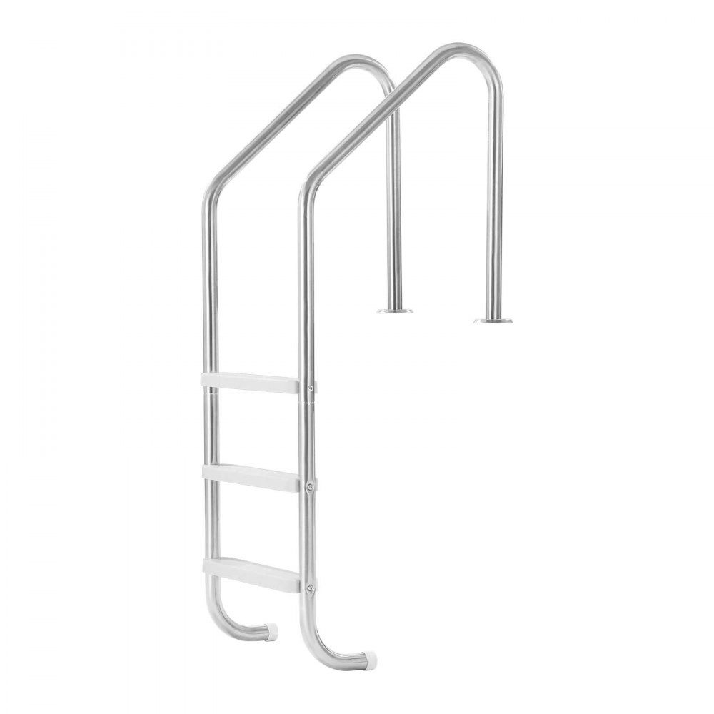 Échelle de piscine inox 120 kg, escalier 3 marches avec double main courante, marches antidérapantes, échelle de sécurité pour entrée et sortie d'env. Piscine encastrable de 122 à 137 cm, 655 x 600 x 1580 mm