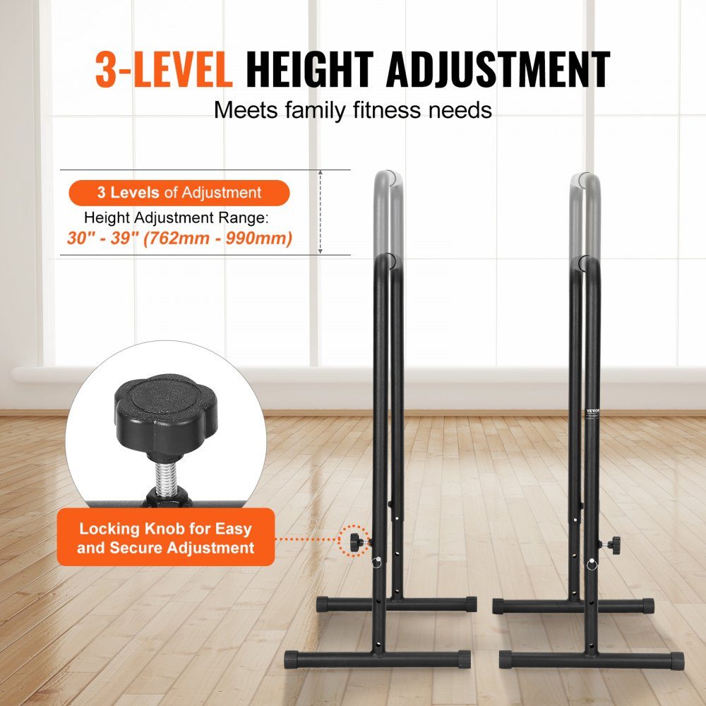 Dip Bar Dip Stand Station with Adjustable Height 200kg Fitness Workout Dip Bar Station Stabilizer Parallette Push Up Stand Parallel Bar Strength Training Home Gym