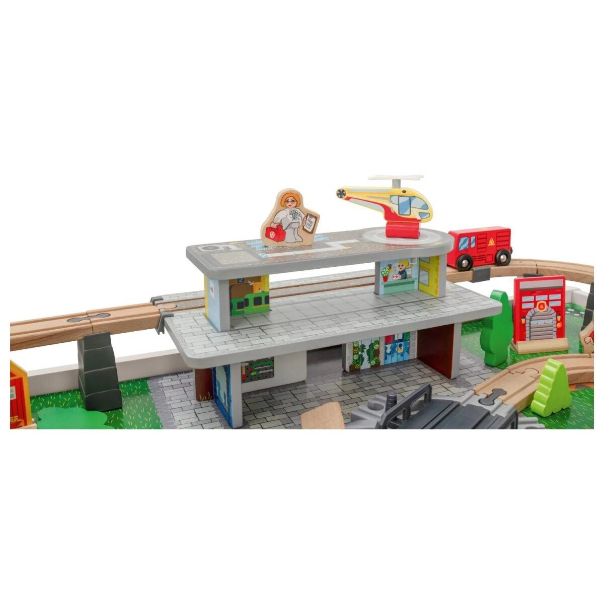 Table de jeu train en bois LUPILU®, 100 pièces