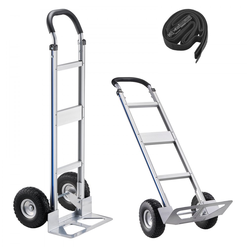 Sack Truck, 227kg Load Capacity, Heavy Duty Transport Truck with Handle, Aluminum Alloy Hand Truck with Lashing Strap, Stacking Truck for Moving Home, Office, Warehouse, 480x500x1340mm Sack Truck, 227kg Load Capacity, Heavy Duty Transport Truck with Handle, Aluminum Alloy Hand Truck with Lashing Strap, Stacking Truck for Moving Home, Office, Warehouse, 480x500x1340mm