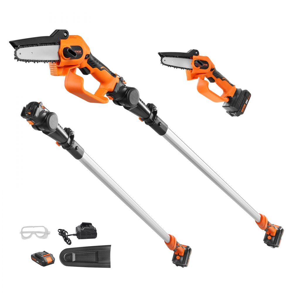 Mini chainsaw with battery 20V 2Ah brushless motor 2 in 1 cordless pruner 22000rpm electric chainsaw, telescopic hedge trimmer branch saw with telescopic handle extension length up to 2.43m Mini chainsaw with battery 20V 2Ah brushless motor 2 in 1 cordless pruner 22000rpm electric chainsaw, telescopic hedge trimmer branch saw with telescopic handle extension length up to 2.43m