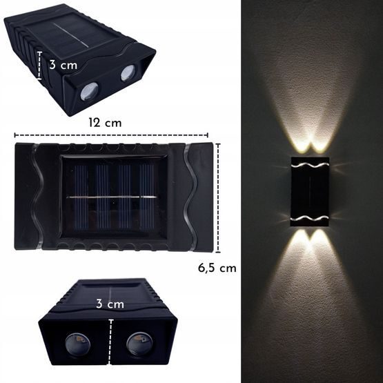 4x LAMPA SŁONECZNA LED ZEWNĘTRZNA kinkiet do użytku na zewnątrz