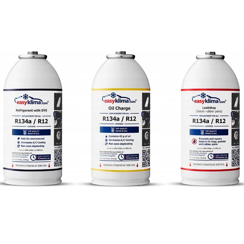 EASYKLIMA Réf. RIGÉRANT R134A + HUILE AVEC RÉFRIGÉRANT + SCELLANT – Art.-Nr. HT-47690