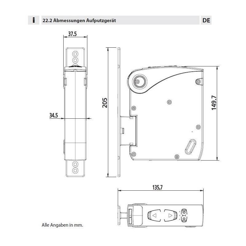 Roller shutter belt winder roller shutter motor surface-mounted or flush-mounted including sun sensor, suitable for belt width 23/15mm