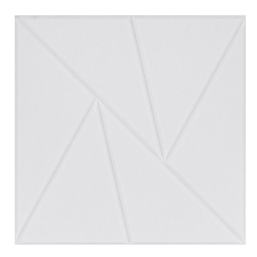 Akustikplatten mit selbstklebendem Klebeband, 300 x 300 x 10 mm, schalldichte Schaumstoffplatten, Polyesterfaser-Akustikwandpaneele für Heimstudio, Büro, Theater, Weiß, 18 Stück