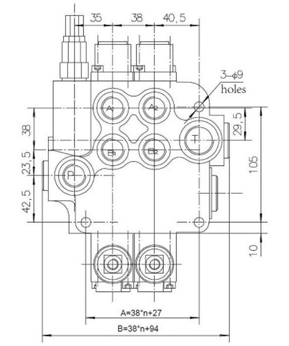 Hydraulikverteiler Hydraulikverteiler 80L - im Set mit Anschlüssen